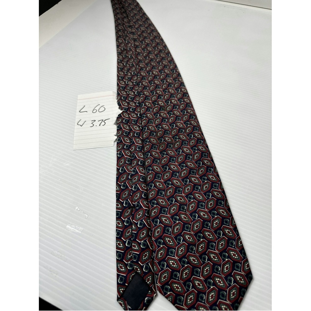 Brooks Brothers Mens Multicolor Geometric Silk Adjustable Designer Neck Tie
